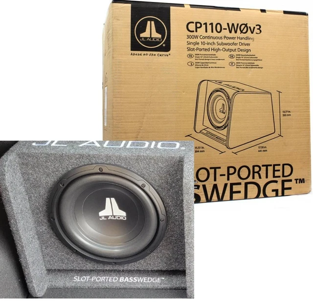 JL AUDIO 10& 600w Subwoofer W0v3 4Ω & Basswedge Slot Ported Enclosure