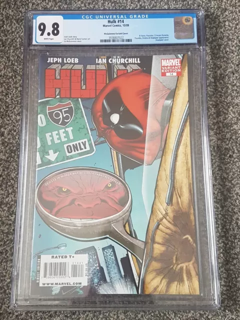 Hulk #14 1:200 Ed McGuinness Deadpool Variant CGC 9.8 2009 Red Hulk