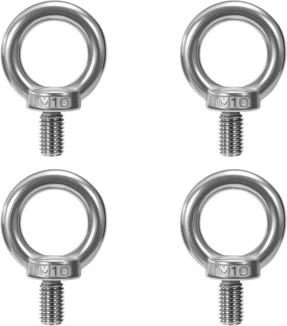 12 Viti Ad Occhiello M4 In Acciaio Inox - Golfari A Gambo Lungo Per Fissaggio E Sospensione - Foto 8