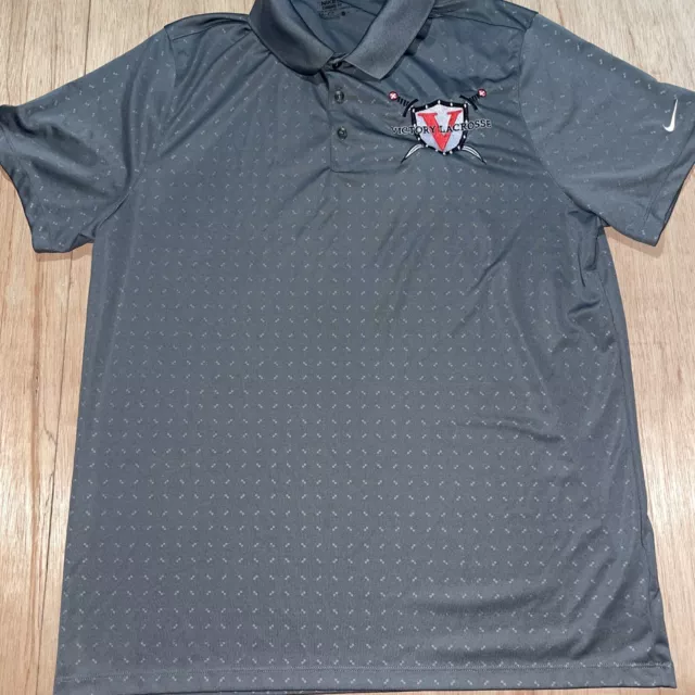 Nike Victory LaCrosse Gray Nike Golf Dri-fit Polo shirt Men Size XL