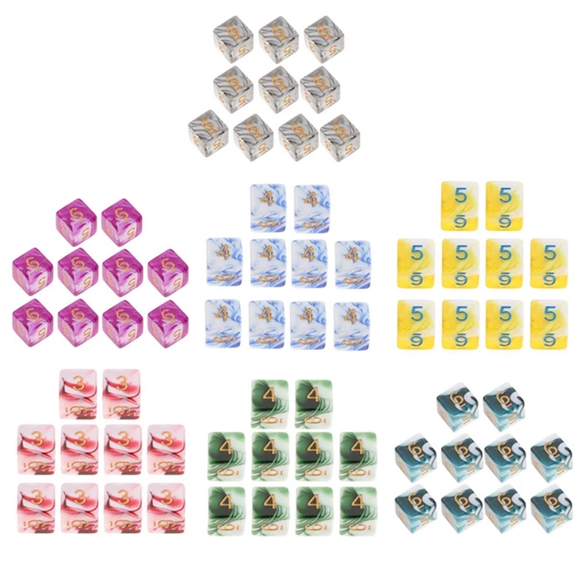 10 Pieces D6 Dice Entertainment Toys Math Teaching Aids Game Dice for Party