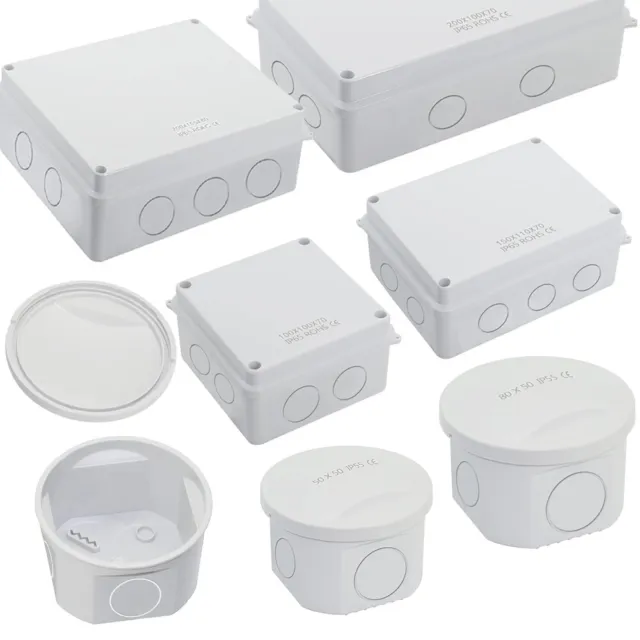 Waterproof Junction Box Plastic ABS Electrical Project Enclosure Reserved Holes