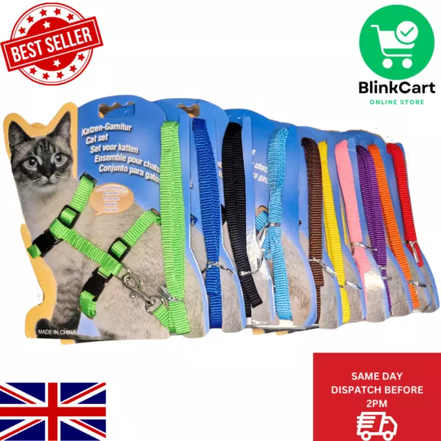 Cats Ferrets Pets Adjustable Chest Harness Collar With Leash Lead Pet Dogs Walk