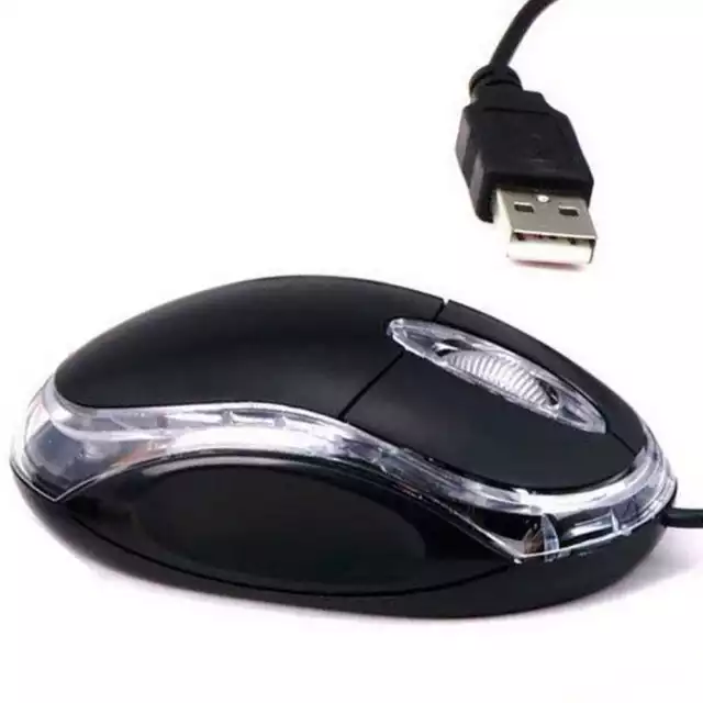 Mini Souris Optique Filaire Roulette USB 2.0 Mouse 800 DPI Optical Scroll Wheel