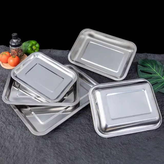 1Pcs Rectangle Steamed Rice Sausage Plate Metal Utensils  Restaurant Household