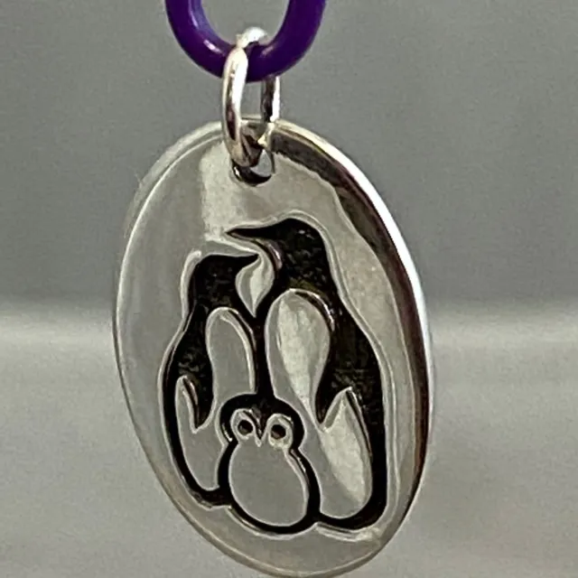 925 Sterling Silver Penguin Family Charm, Parenthood, Bird, Boxed New