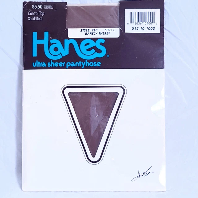 VTG HANES ULTRA Sheer Pantyhose Barely There Control Top Sz E Nylon 710