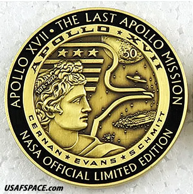 APOLLO 17 - NASA FLOWN METAL- 50th ANNIVERSARY -LIMITED EDITION- COIN-MEDALLION