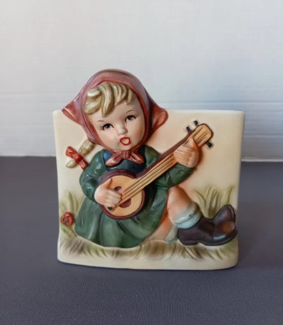 Relpo Hummel 2024 Planter Girl With Banjo or Guitar Made in Japan