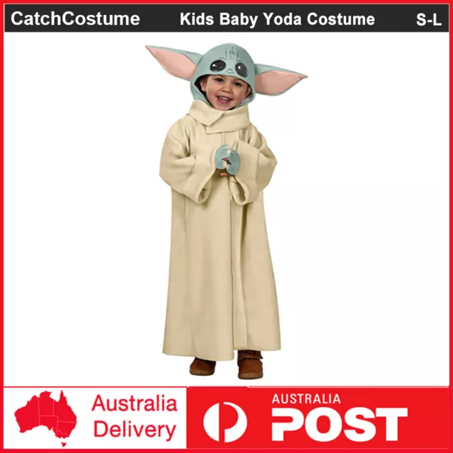 Kids Star Wars The Mandalorian Baby Yoda Cosplay Costume Child Book Week Outfit