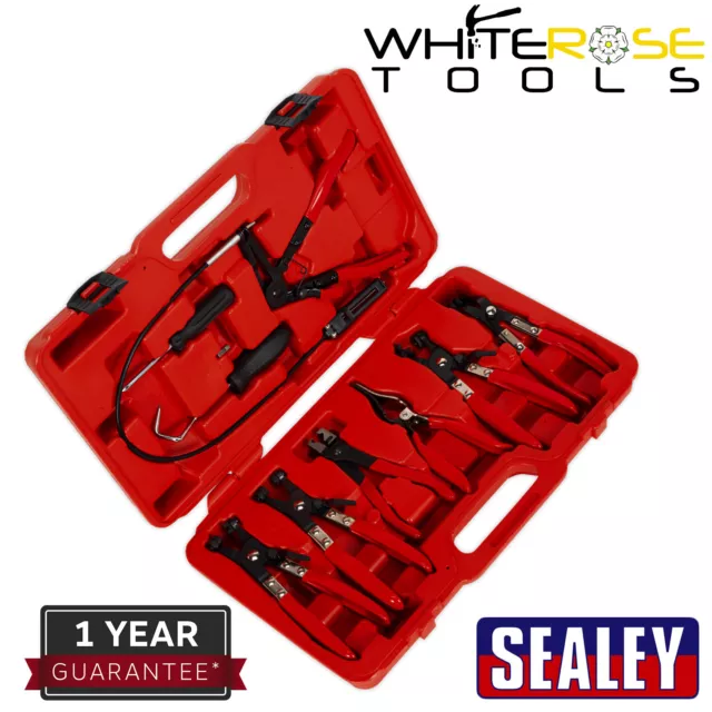 Sealey Hose Clip Removal Tool Set 9pc Automotive Vehicle Service Garage Workshop