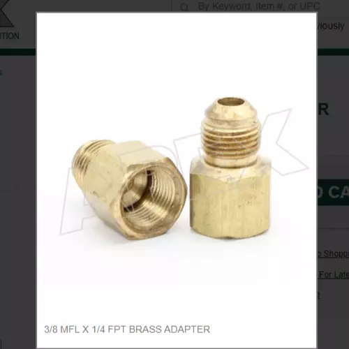 3/8 Mfl X 1/4 Fpt Brass Adapter # 46-64