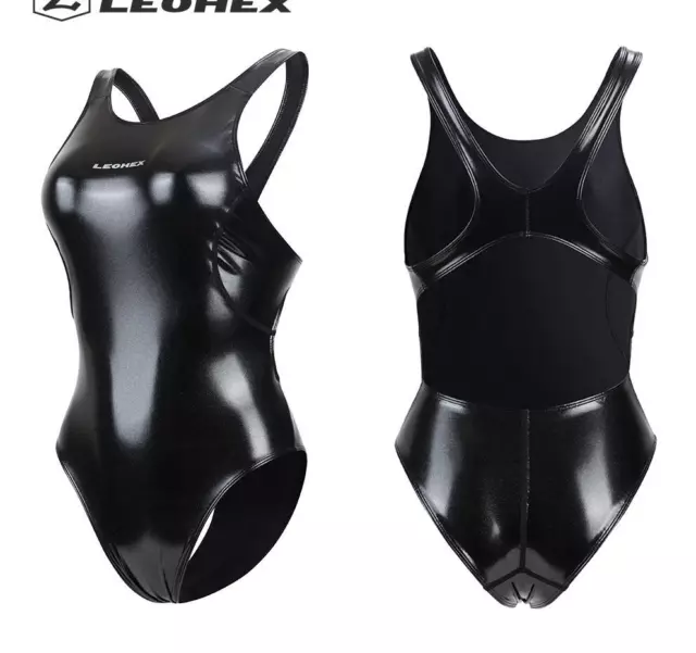 LEOHEX Women Glittery Swimwear Japanese Sexy High Cut One Piece Summer Swimsuit