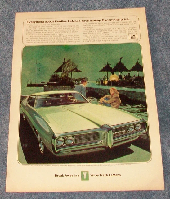 1969 Pontiac LeMans Vintage Ad "Everything About Pontiac LeMans Says Money."
