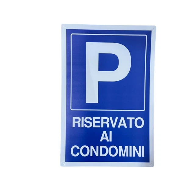 CARTELLO IN PLASTICA SCRITTA E SIMBOLO PARCHEGGIO RISERVATO AI CLIENTI 30x20 10 Pezzi