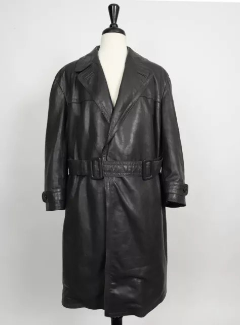 VINTAGE WW2 GERMAN Wehrmacht Officers Leather Trench Coat Size XL £300. ...