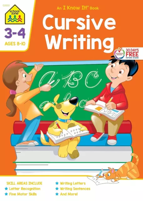 Cursive Workbook Writing Handwriting Practice Tracing Letters Ages 8 to 10