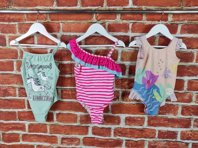 Pacchetto Costume Da Bagno Bambina Età 6-7 Anni Primark M&S Tu Costume Unico Pezzo Pesce 122Cm