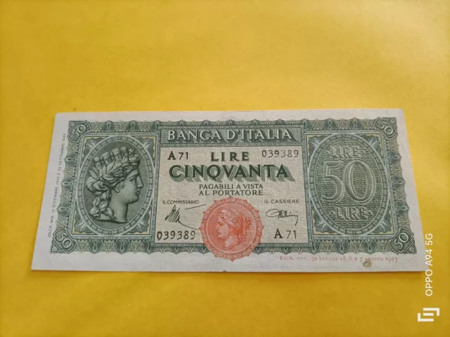 Lugotenenza  50 Lire Italia Turrita 10-12-1944 No Fds No Lotto