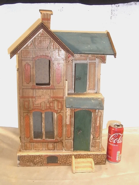 Ancienne Grande Maison De Poupée En Bois 1900 - Jouet Fille Rare, Décoration Vintage, Origine France
