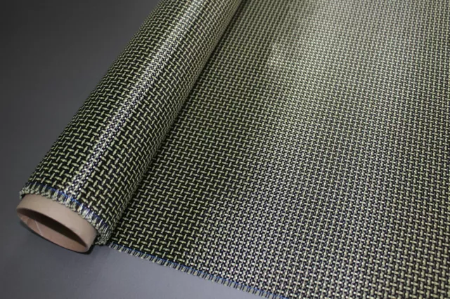 Carbon Fiber/Tan Kevlar Fabric 2x2 Twill 3k 50/127cm 5.5oz/186gsm