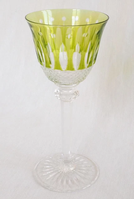 Verre à vin du Rhin Roemer cristal de St Louis, modèle Tommy jaune 19,8cm