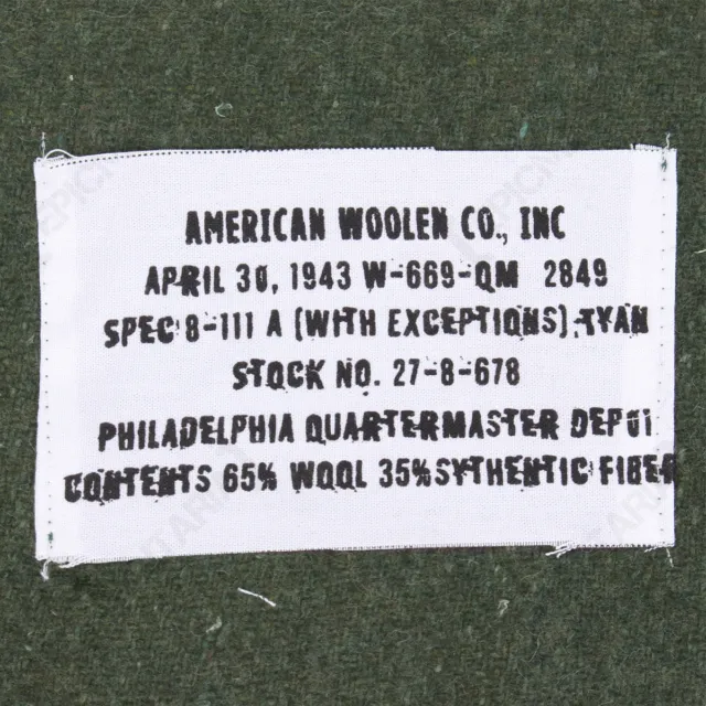 WW2 US Olive Wool Blanket - Repro American Bedding Sheet Army Camping Soldier 3