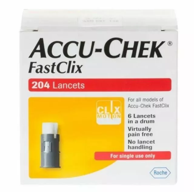 14 cajas FastClix Accu Chek Lancets - Total 204 x 14 = 2856 Lancets