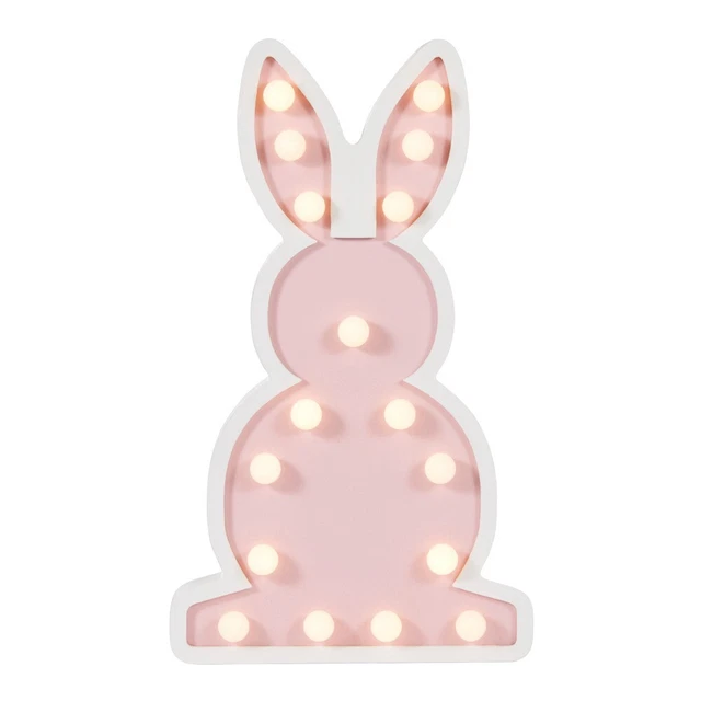 Litecraft Glow Bunny Table Lamp LED Children's Lighting - Pink, White