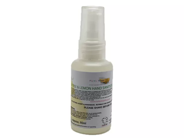 Antiseptic Hand Cleaner with Lemon And Tea Tree Oil, Plastic Spritz Bottle 50ml