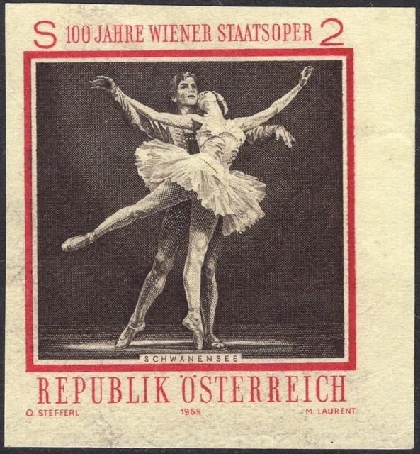 Österreich ANK 1331 PU MI. 1301 PU Staatsoper SCHWANENSEE Probedruck ungezähnt