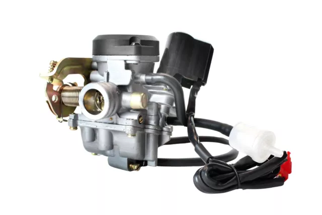 BISOMO Vergaser mit E-Choke + Benzinfilter für 4-Takt 50ccm Motor GY6 139QMB/QMA