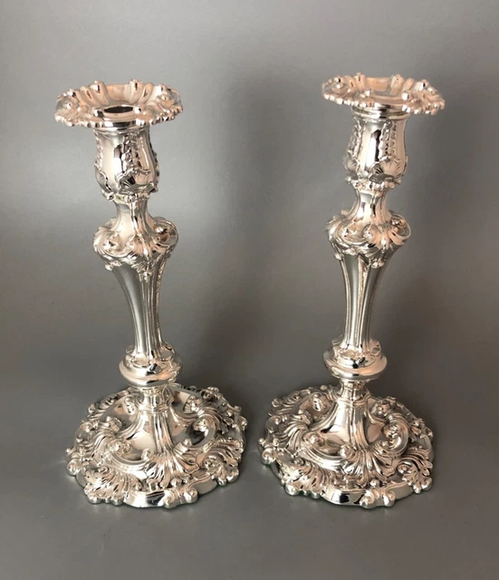 VICTORIAN SILVER PLATED Candlesticks 28cm AGZX £390.00 PicClick UK