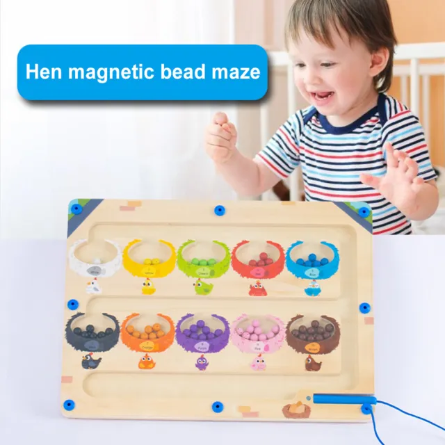 Neu Dot Art Board Montessori Education Toy Wooden Magnet Board Puzzles for Kids 3