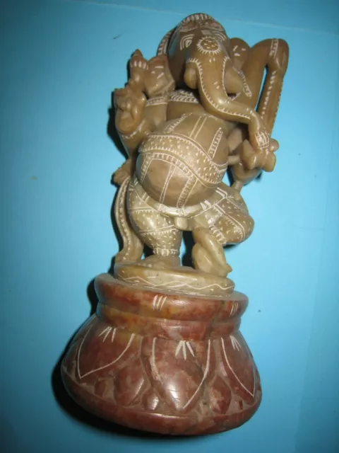 Magnifique Sculpture Dieu "Ganesh" en marbre origine indes Taille 16cm _N°B36 3
