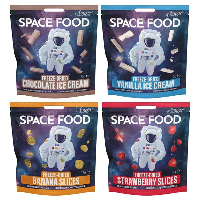 6 flavours Astronaut SPACE FOOD - Ice cream & fruits, freeze-dried