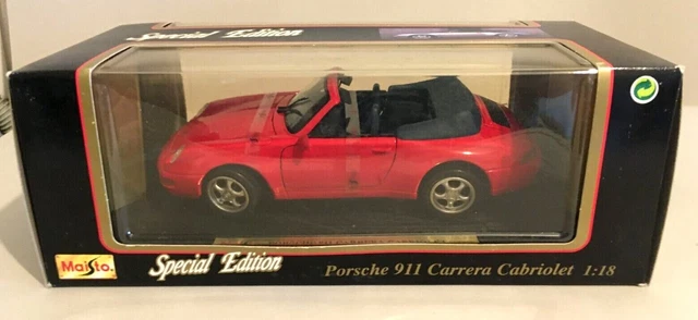 PORSCHE 911 CARRERA CABRIOLET ROUGE de 1994 -MAISTO SPECIAL EDITION échelle 1/18