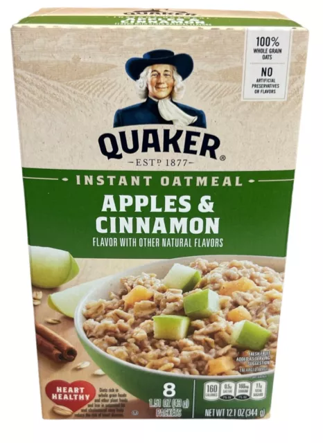 Quaker Apples & Cinnamon Instant Oatmeal 12.1 oz Hot Cereal