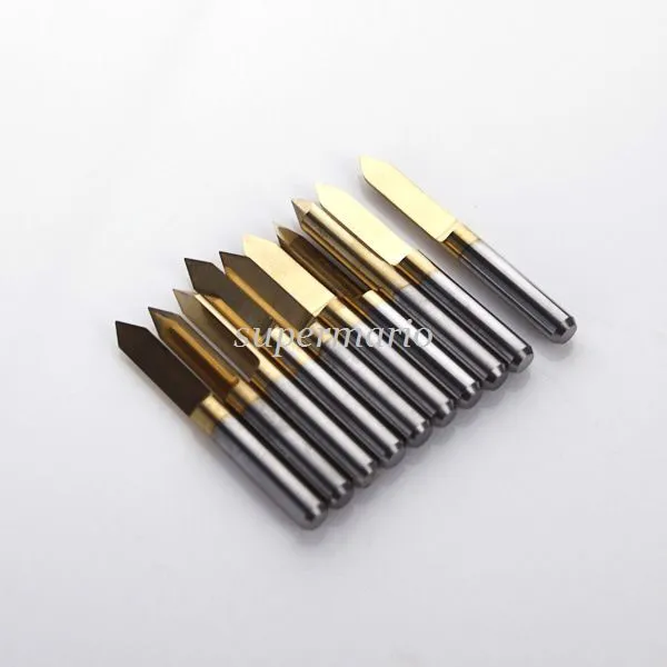 10pcs Titanium Coated Carbide PCB Engraving CNC Bit Router Tool 90 Degree 0.3mm