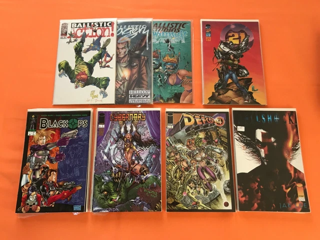 LOT of 7 IMAGE COMICS 90s MINI SERIES - CYBERNARY HELLSHOCK 21 WEAPON ZERO VF