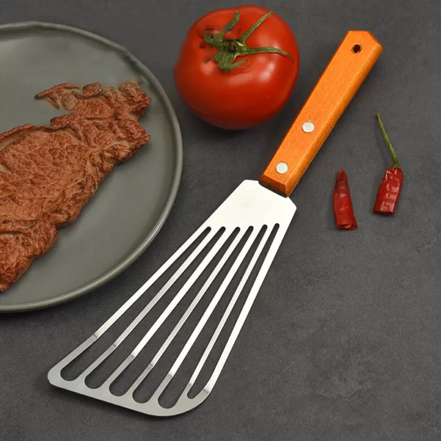 Poignée en bois en acier inoxydable Cuisine Spatule Steak Pancake Frying Phel