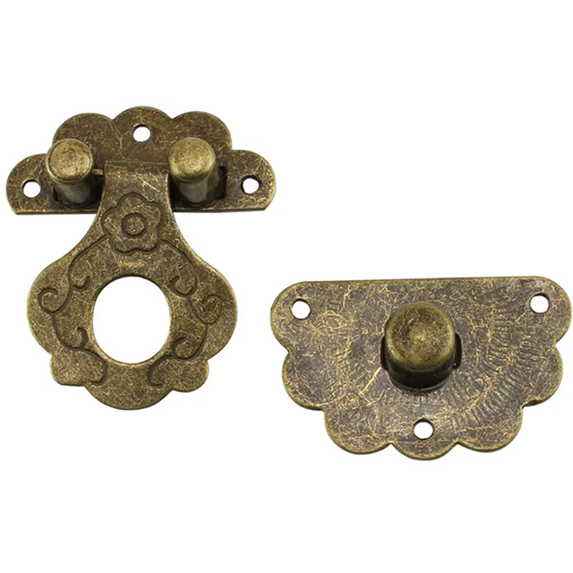 1pc Lock Hasp Hook Metal 6 screws Antique Bronze 40x36mm Decorative Padlock GAIR