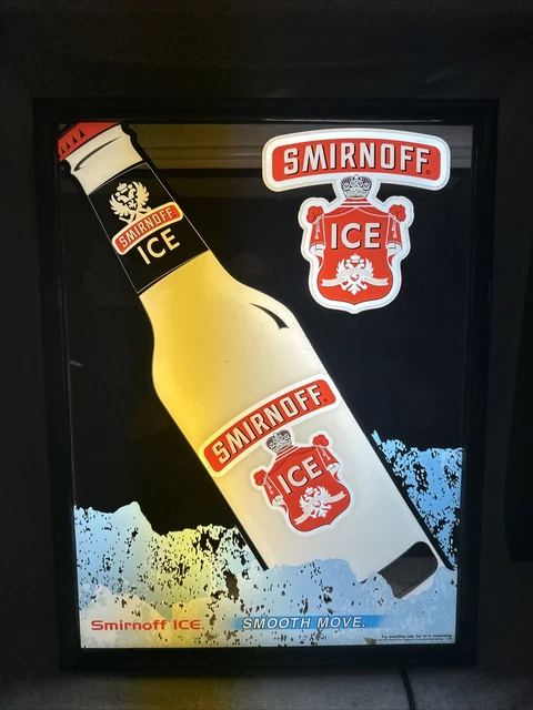 Vintage Smirnoff Ice Vodka Light Up Mirror Sign Big Bold Bright