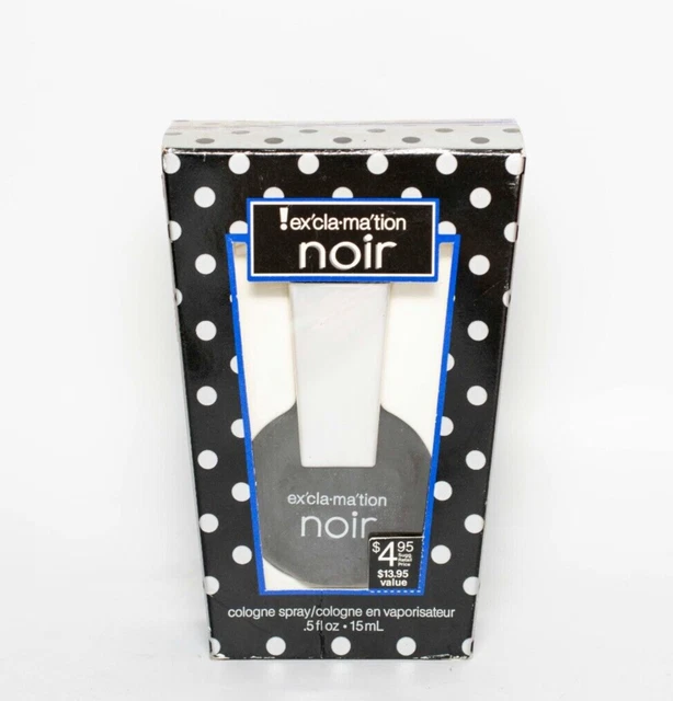 Vintage New Exclamation Noir Cologne Spray .5 Oz. 15 ML In Original Box