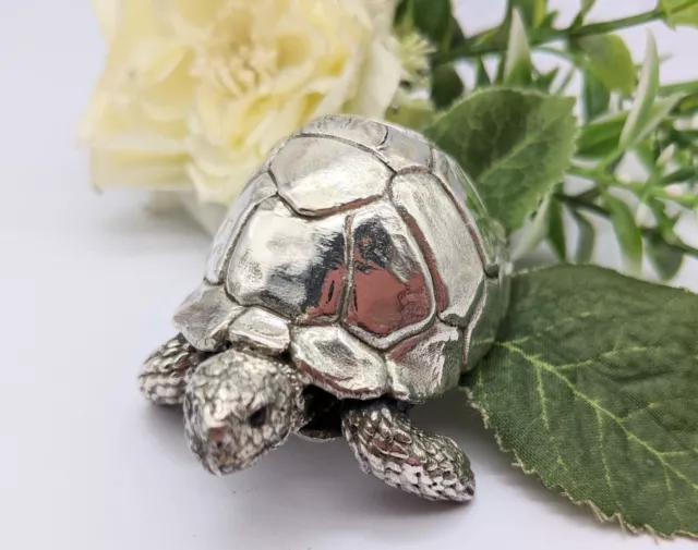 Sterling Silver Hallmarked Tortoise Figurine. Country Artists.