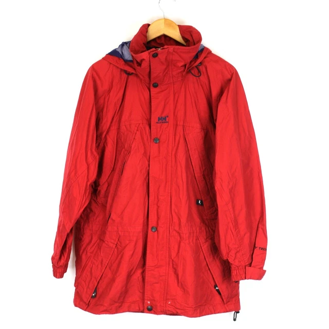 Helly Hansen Uomo Giacca TAGLIA S con Cappuccio Acqua Resistente Rosso Nylon Zip