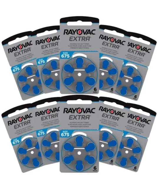 RAYOVAC Lot de 60 piles pour Aides auditives taille 675 / PR44 -  zinc-air