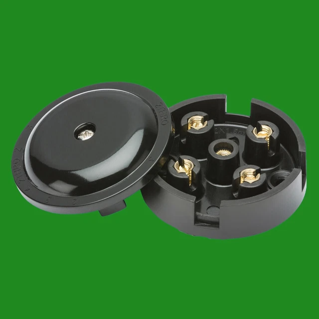 1X 5A 59MM Junction Box 4 Terminals Black Electrical Connection