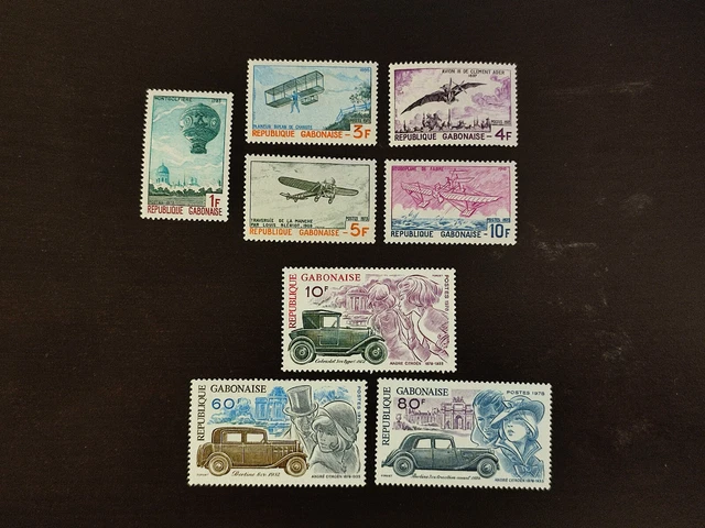 AN80/ Gabun - Gabon - Sammlung Flugzeuge Autos 1973 1977 - MNH
