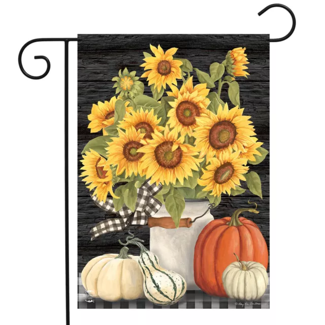 Fall's Glory Floral Garden Flag Autumn Sunflowers 12.5" x 18" Briarwood Lane